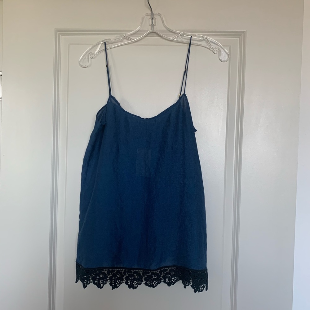 Tank Top with Lace Hem